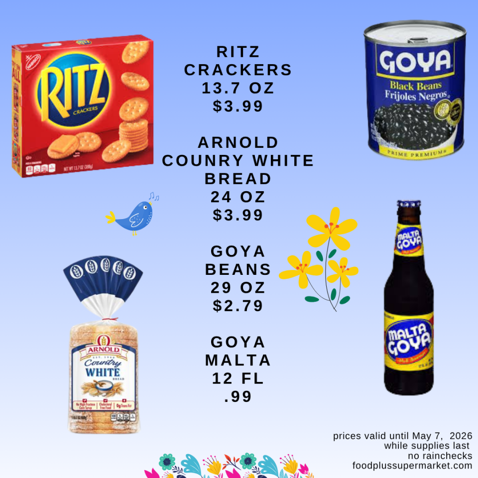12-pack of Coke at $8.99, Snapple Tea (64 fl oz) at 2/$4, Canada Dry 2L at 2/$4, and a 24-pack of Coronita for $26.99.